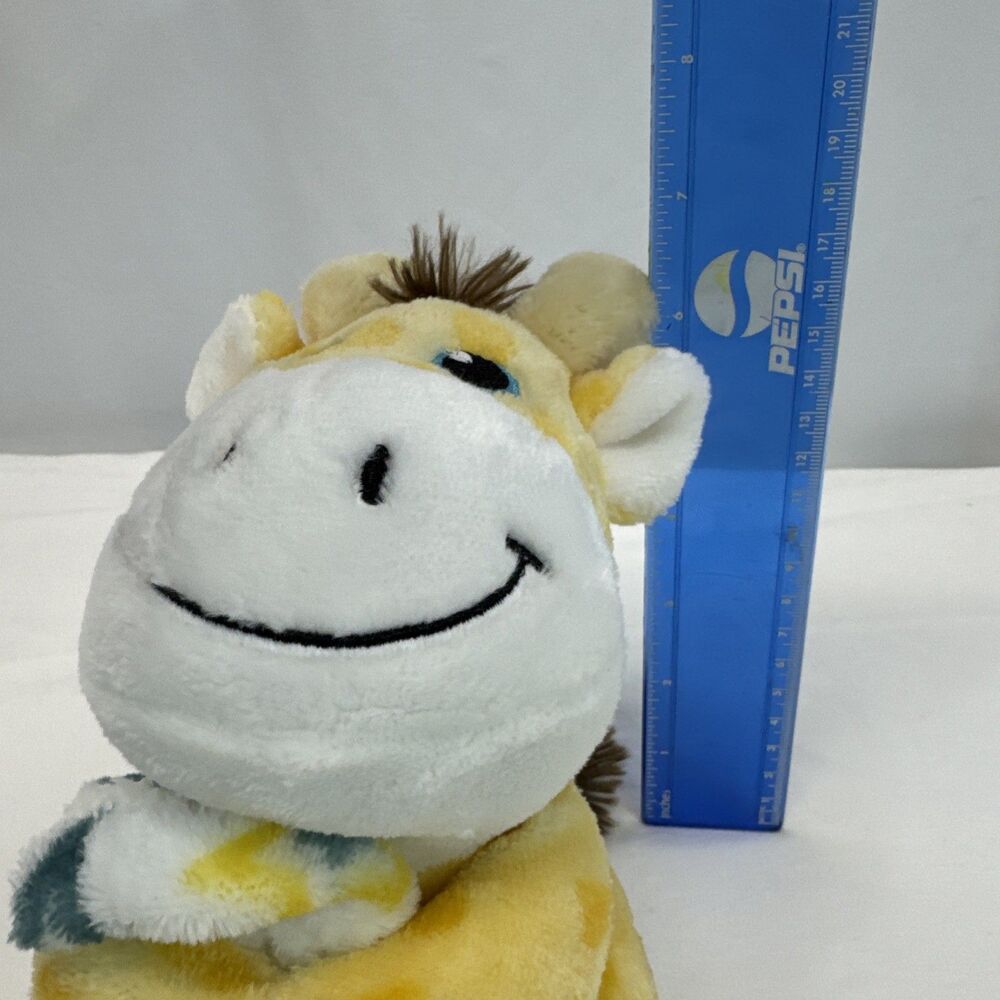 Little Beginnings Giraffe Plush Lovey Baby Blanket Yellow Blue Stars Security - Picture 2 of 10